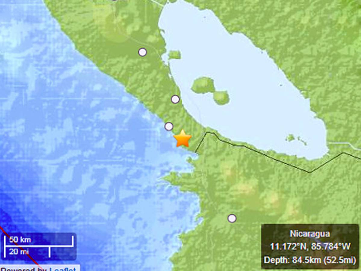 Dos temblores sacuden región del Pacífico de Nicaragua