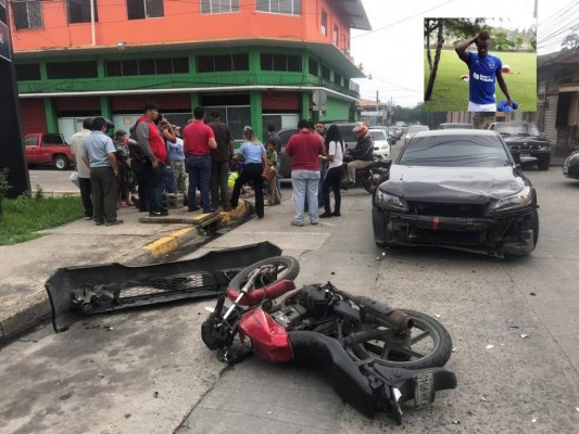 Junior Lacayo atropelló a motociclista en San Pedro Sula
