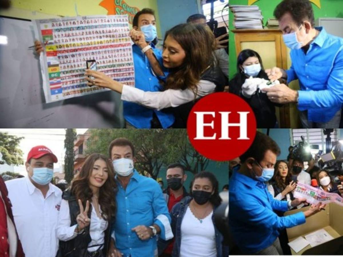 Junto a su esposa Iroshka Elvir, Salvador Nasralla acude a votar en la capital (FOTOS)