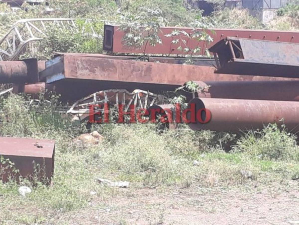 El cuerpo estaba entre la maleza y las viejas bases de rótulos en el lugar. (Foto: El Heraldo Honduras)