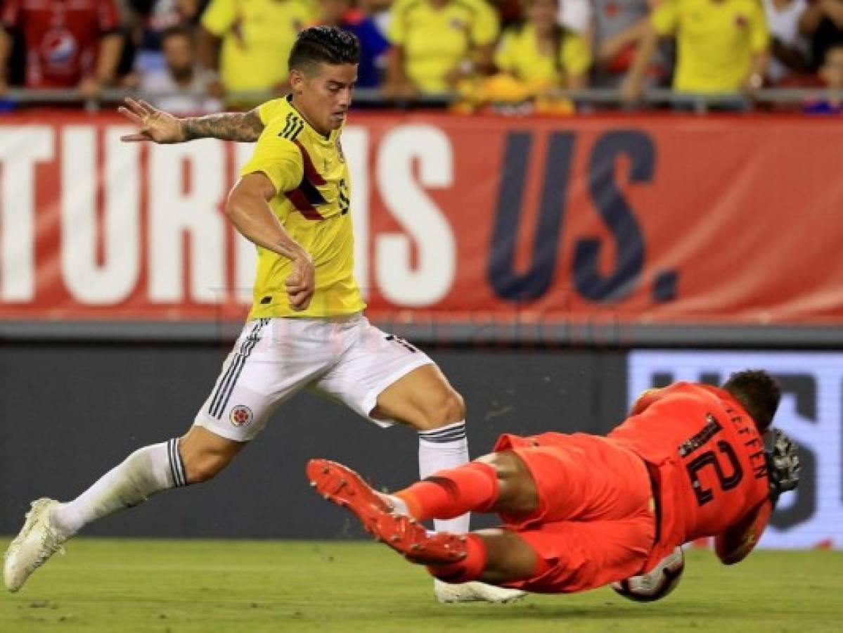 James se apodera del show y lidera triunfo de Colombia ante Estados Unidos