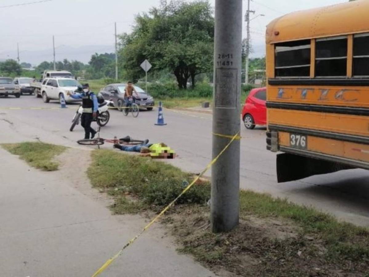 Ciclista muere atropellado por autobús en San Pedro Sula