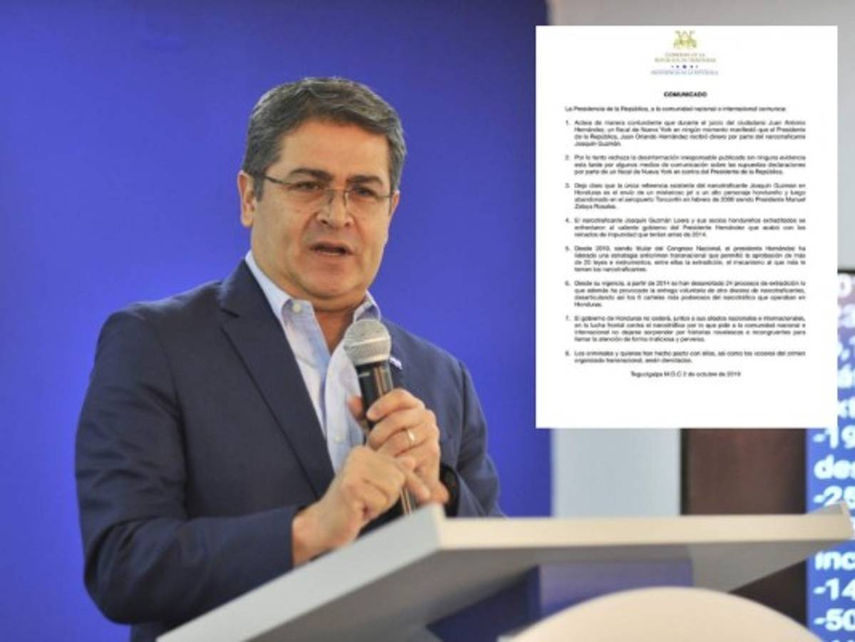 Casa Presidencial asegura que ningún fiscal acusó a JOH durante juicio de Tony