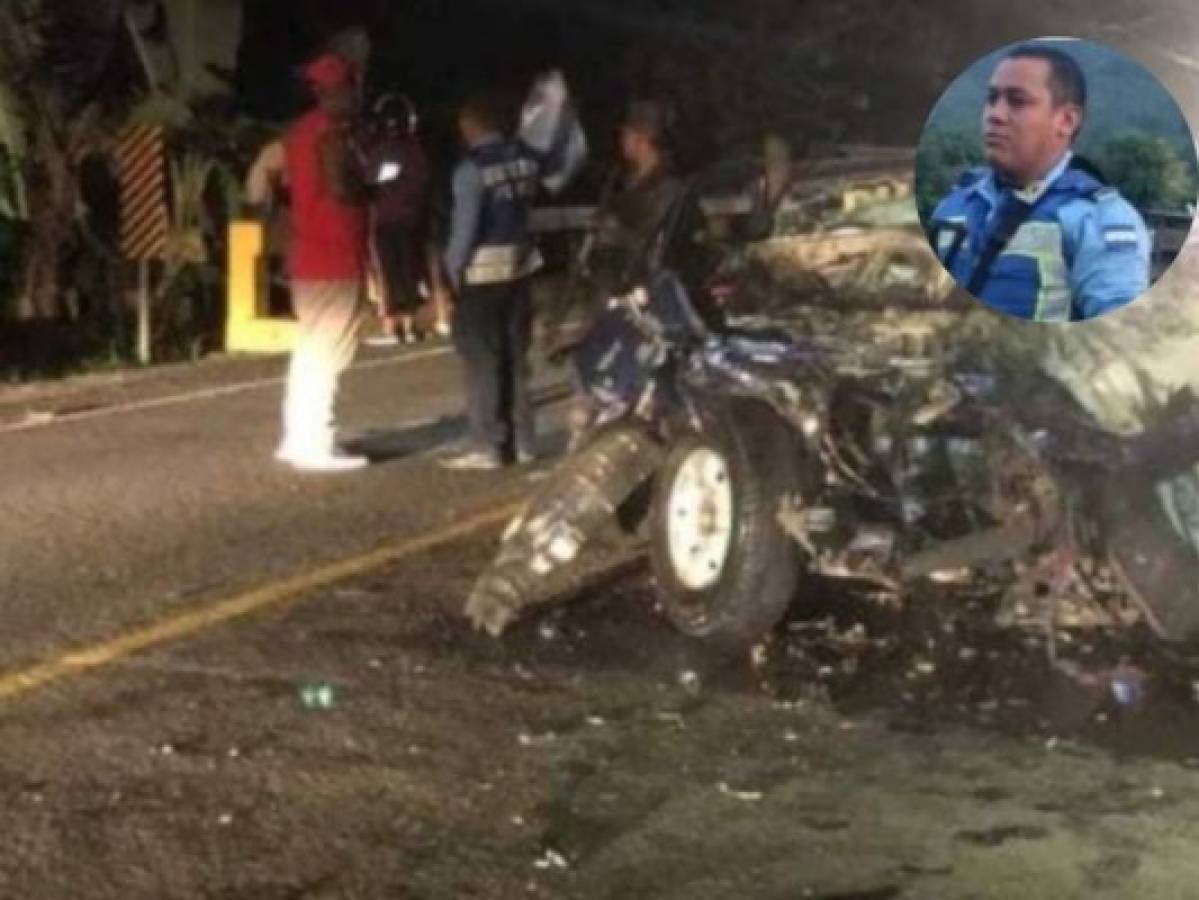 Policía de tránsito muere en aparatoso accidente en Guaimaca  