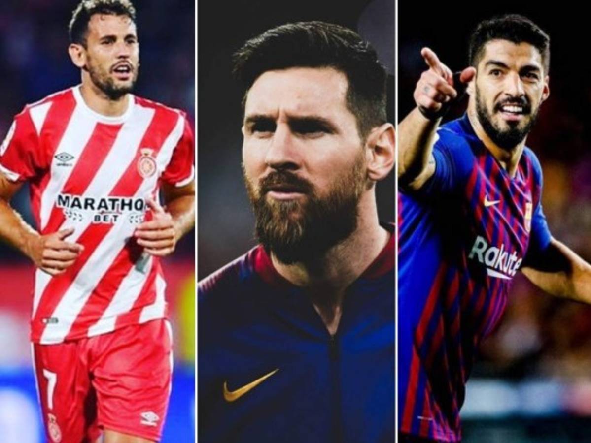 Messi, Suárez y Stuani en el podio de goleadores de la Liga