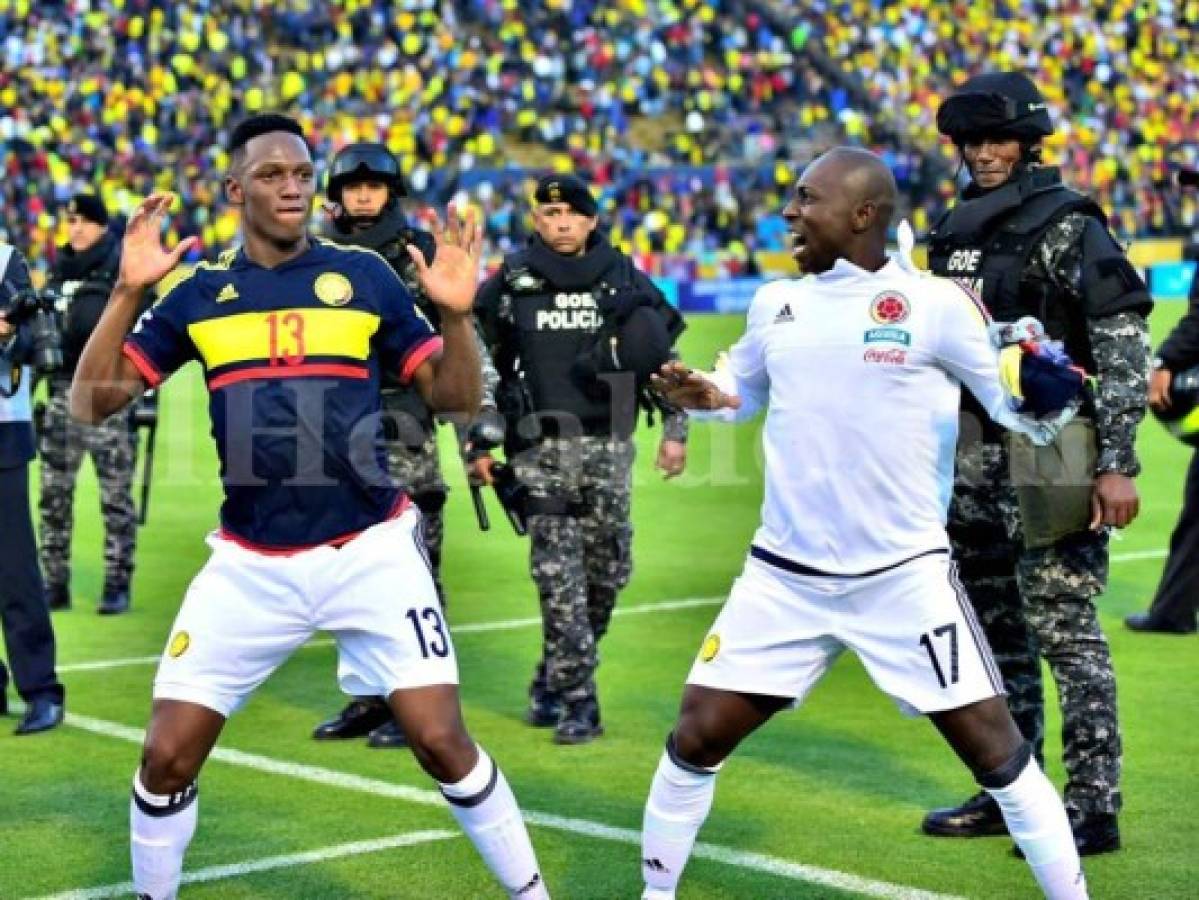 El curioso baile de Mina, Armero y Cuadrado tras triunfo de Colombia 2-0 a Ecuador