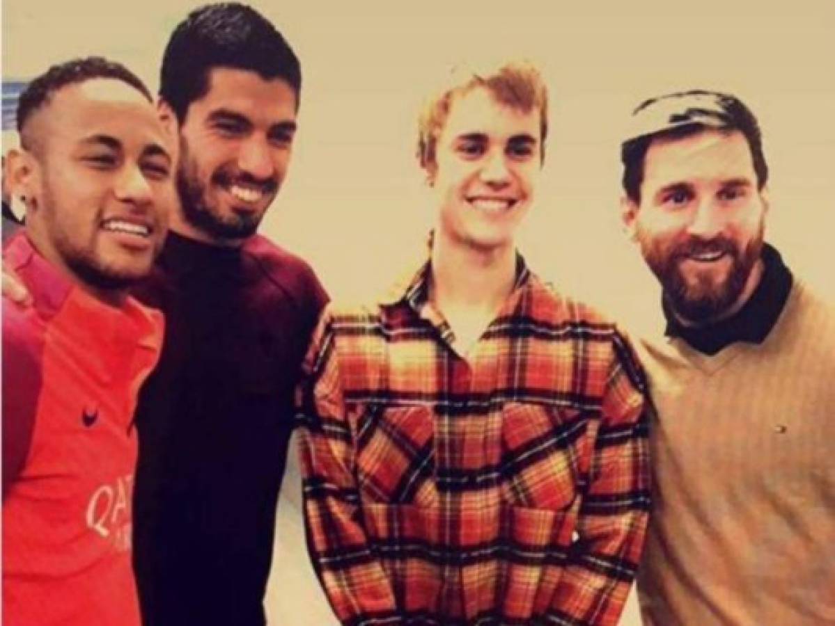 Justin Bieber visitó al Barcelona y compartió con Messi, Neymar y Suárez