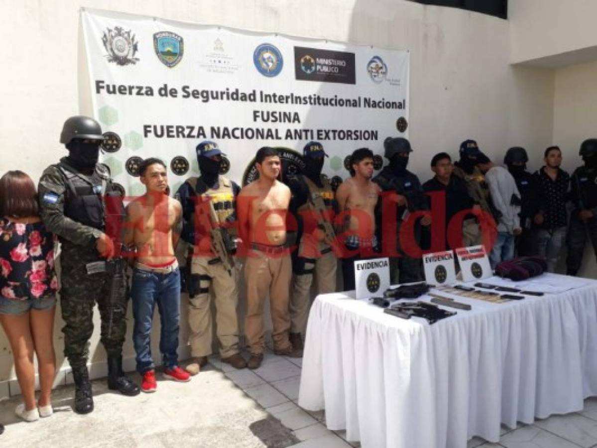 Capturan a siete supuestos miembros de la pandilla 18 por extorsión en Amarateca