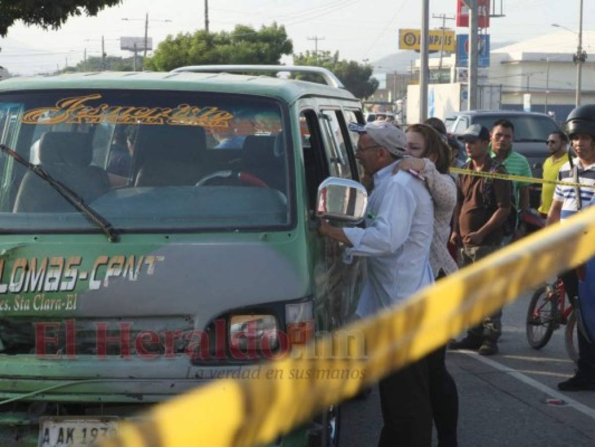 Matan a conductor de bus en el bulevar del Este de San Pedro Sula; hay cuatro pasajeros heridos