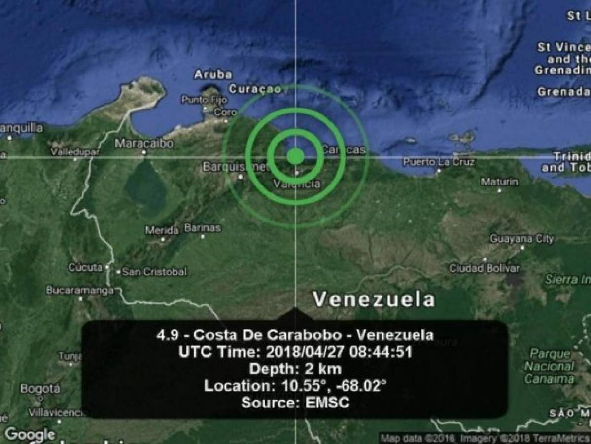 Sismo de 4 grados remeció el norte de Venezuela