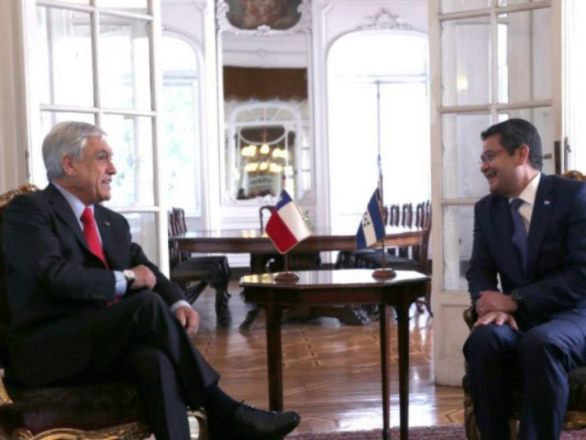 Juan Orlando Hernández se reúne con el presidente electo de Chile, Sebastián Piñera