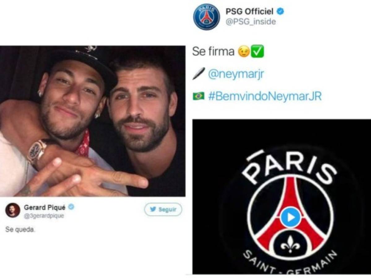 El PSG se burla de Gerard Piqué en Twitter tras la firma de Neymar