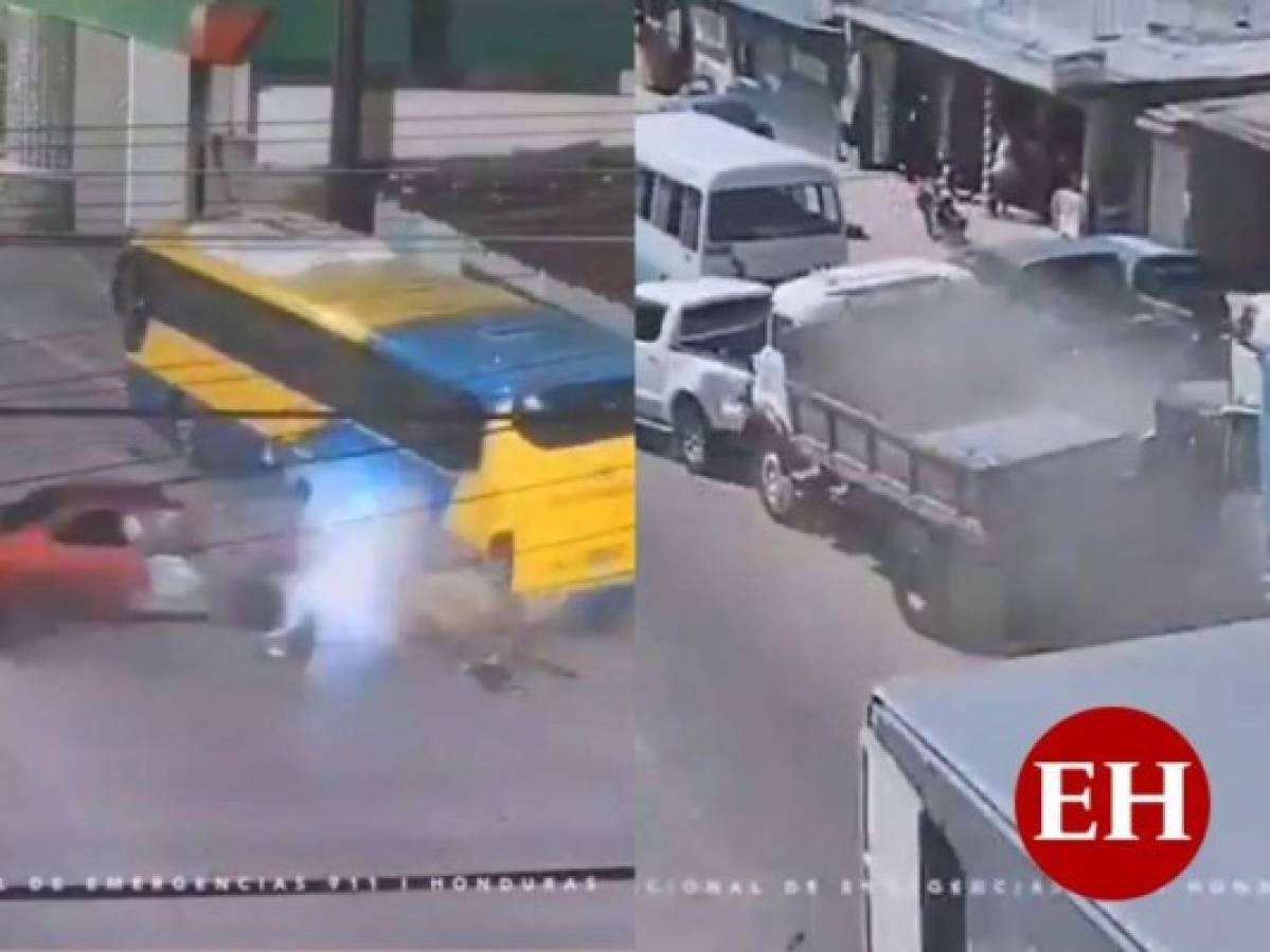VIDEO: Captan momento de dos aparatosos choques en la capital