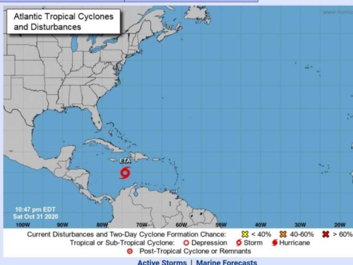 Eta podría convertirse en huracán al acercarse a Honduras