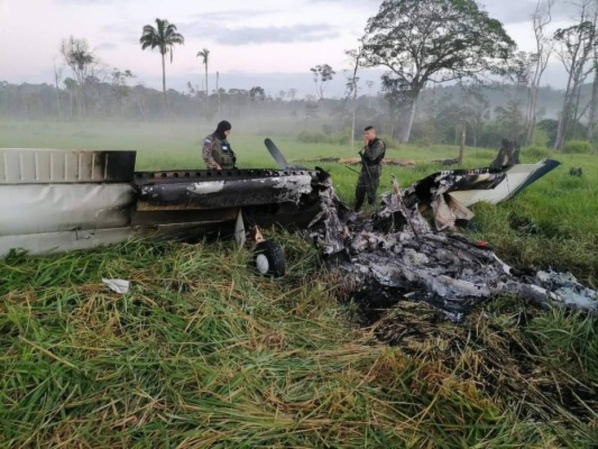 Aseguran presunta narcoavioneta hallada incinerada en Gracias a Dios  