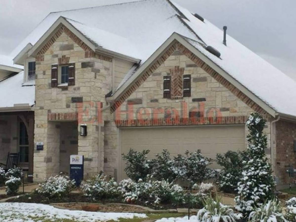 FOTOS: Hondureños en Houston, Texas, reportan sorpresiva nevada después de 9 años