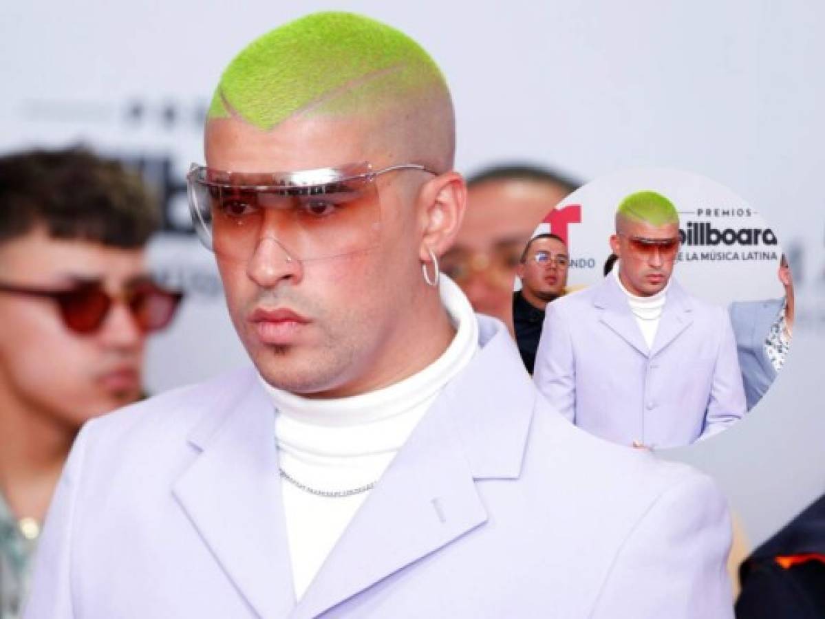 Bad Bunny y su excéntrico cabello verde en los Latin Billboard 2019
