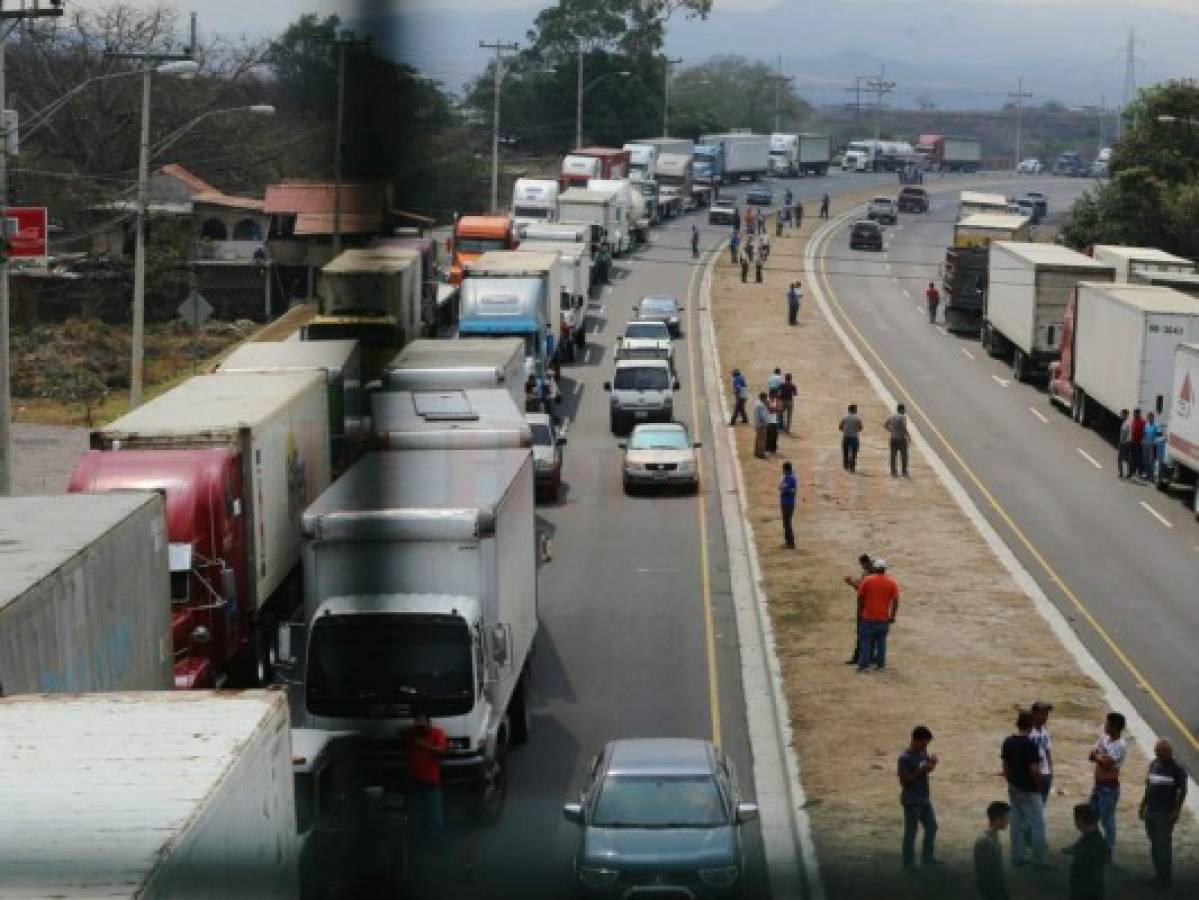 Transportistas de Honduras hicieron trueque con paro en la carretera CA-5