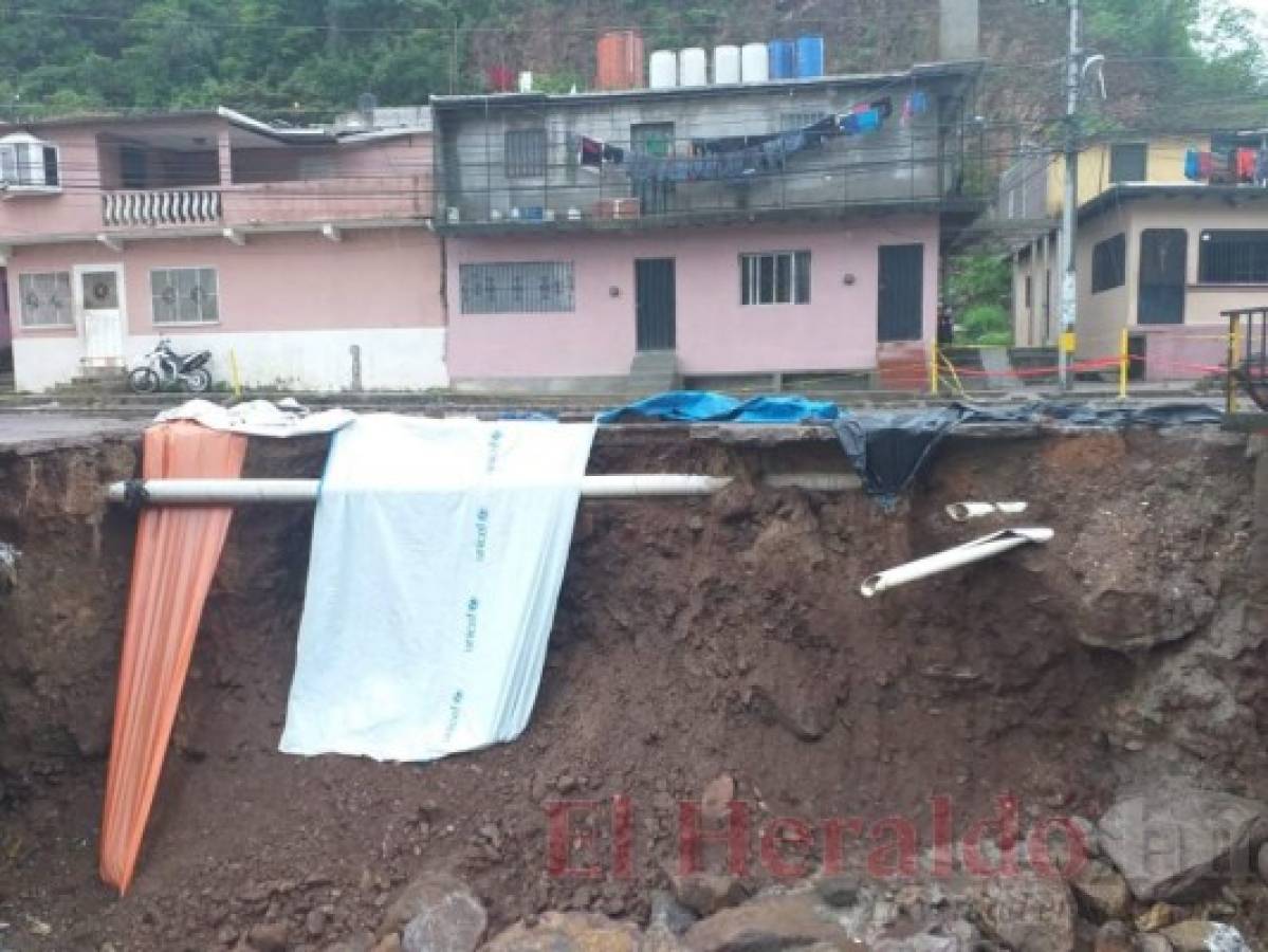 Derrumbes y familias evacuadas dejan lluvias en la capital de Honduras