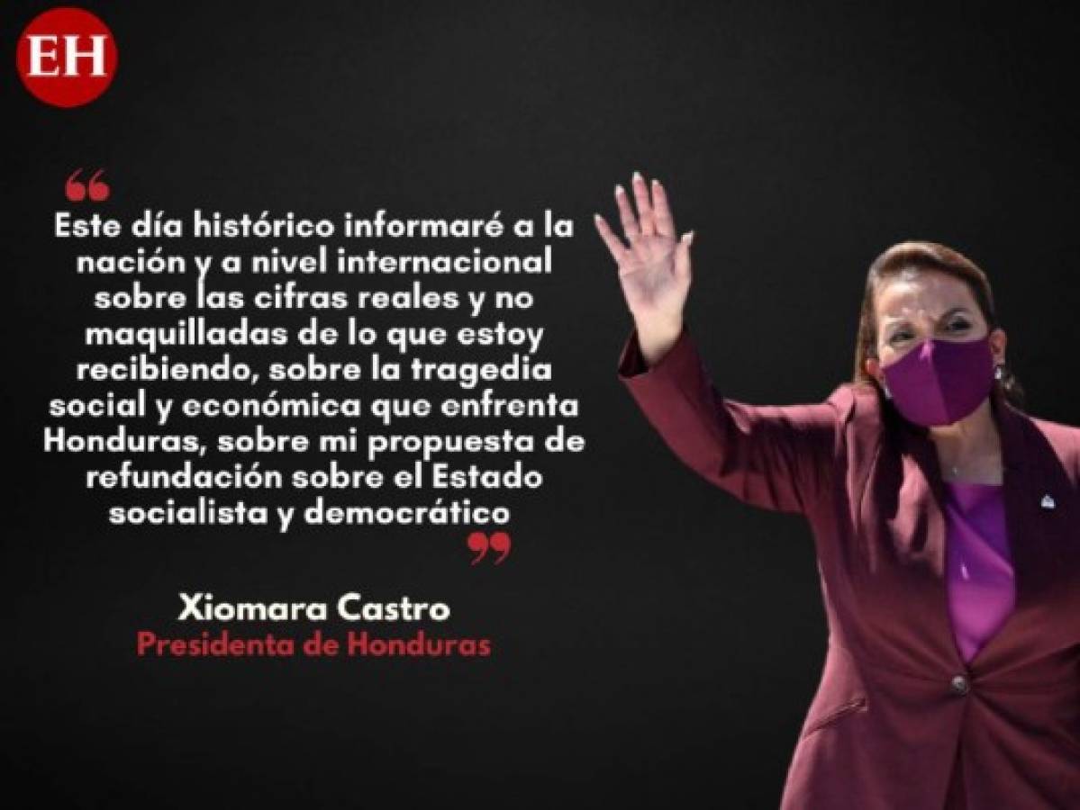 Las frases destacadas de Xiomara Castro en su investidura