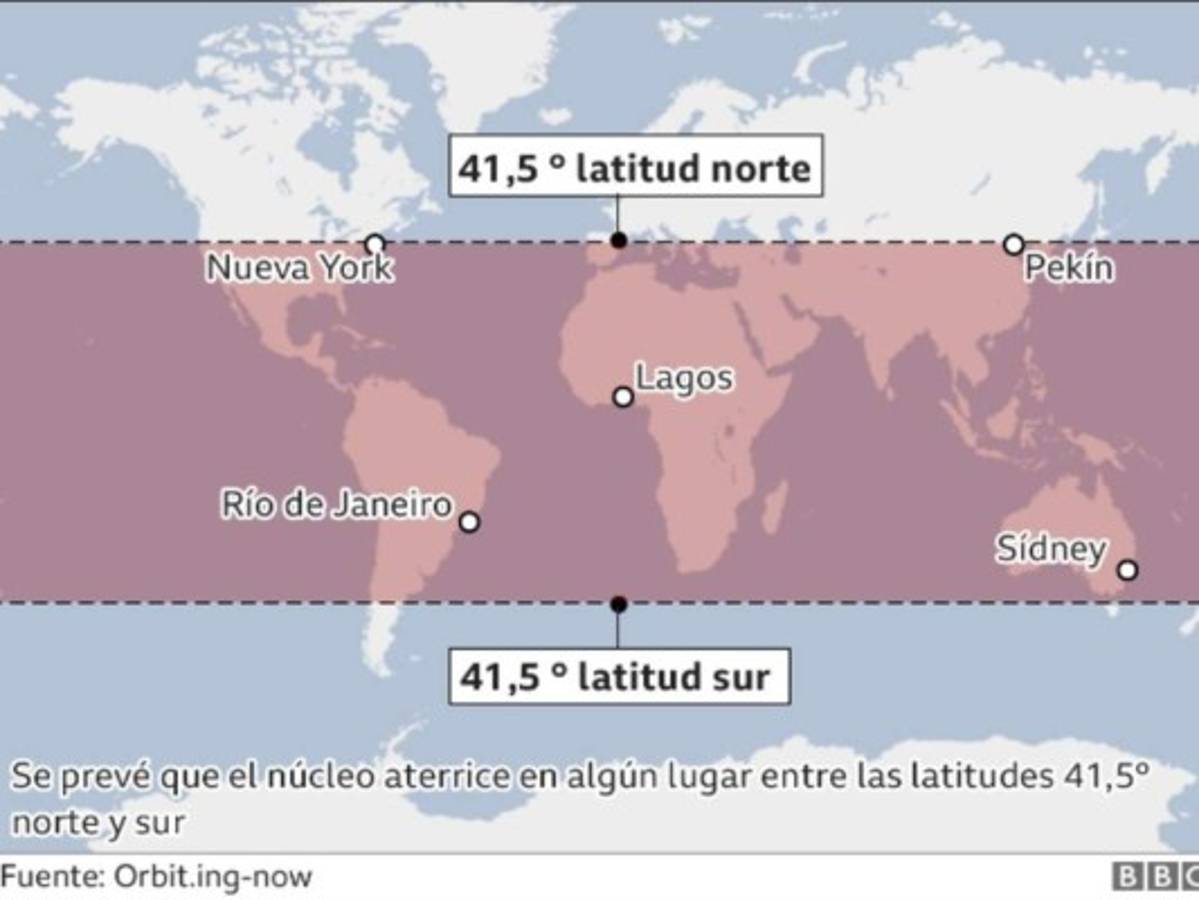 EN VIVO: Siga la trayectoria del cohete chino fuera de control
