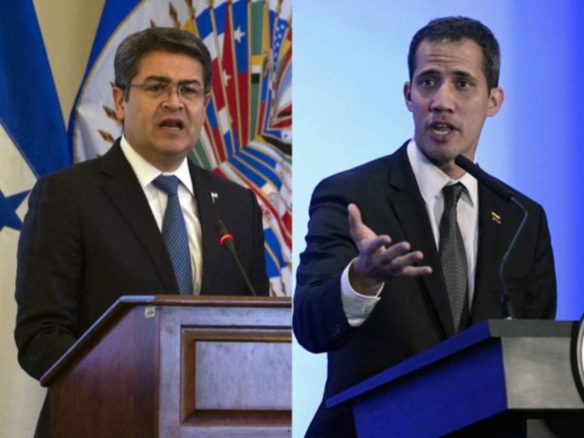 Juan Guaidó agradeció al presidente Juan Orlando Hernández por la ayuda humanitaria