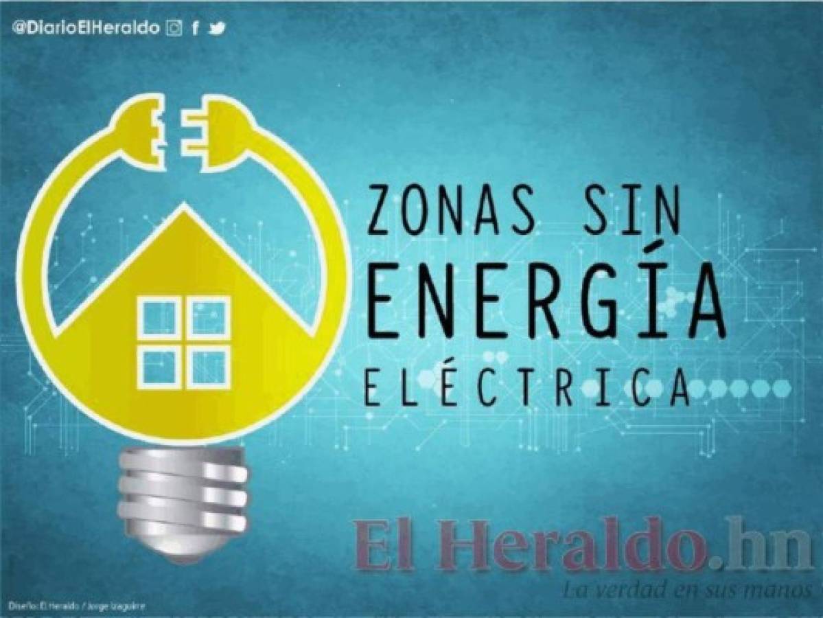 Zonas de Honduras sin electricidad este domingo 7 de febrero