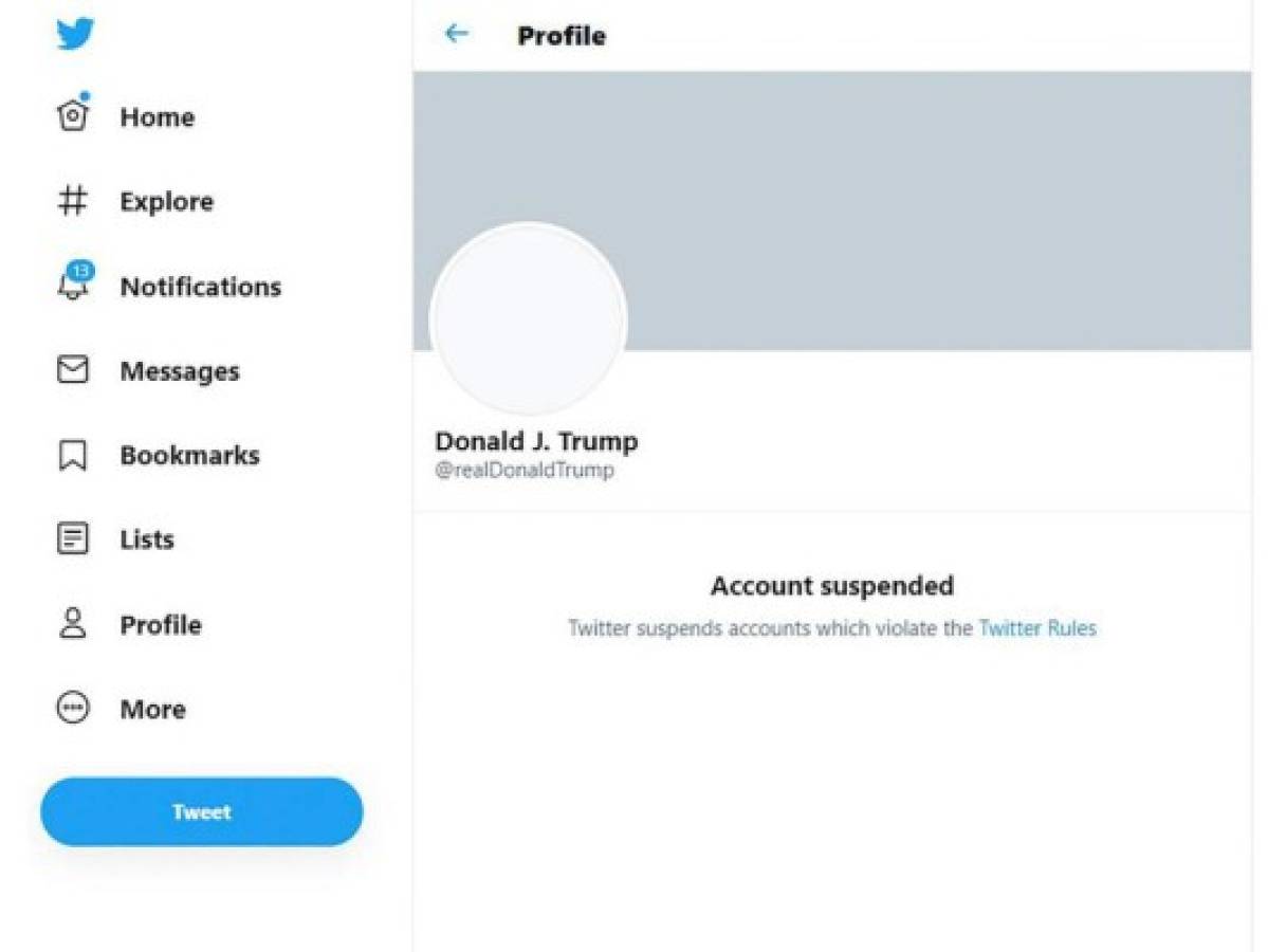 Twitter suspende permanentemente cuenta de Donald Trump