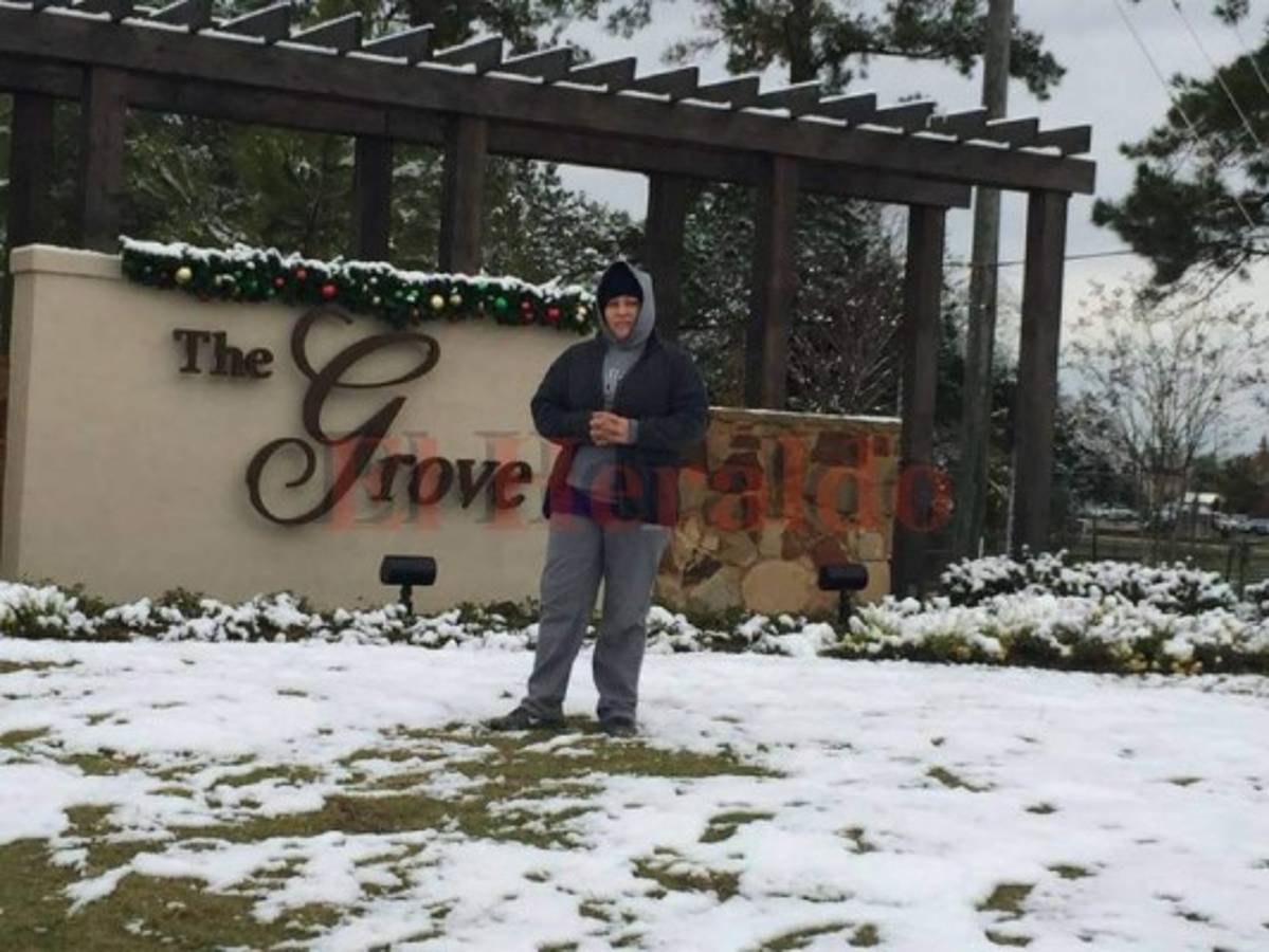 FOTOS: Hondureños en Houston, Texas, reportan sorpresiva nevada después de 9 años