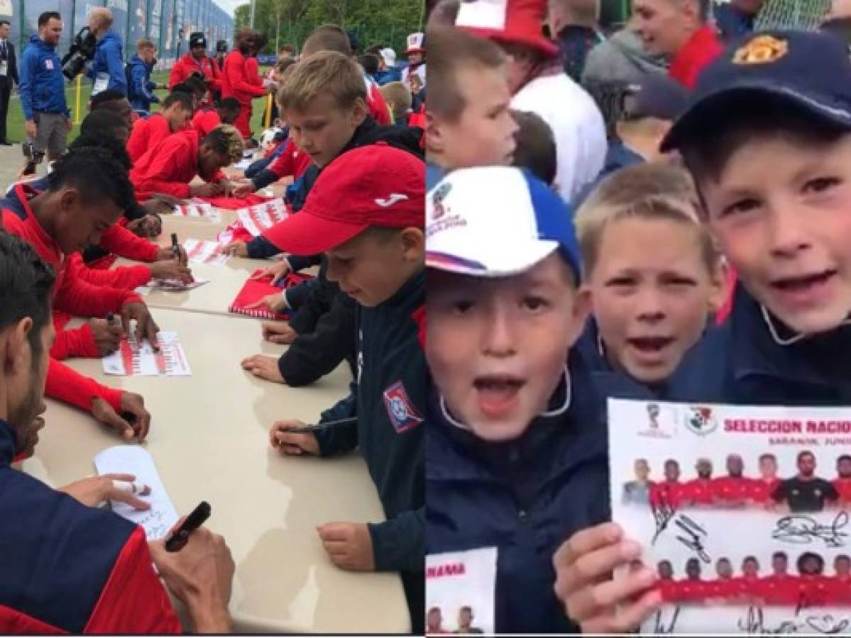 VÍDEO: Niños de Saranks felices por un autógrafo de la selección de Panamá