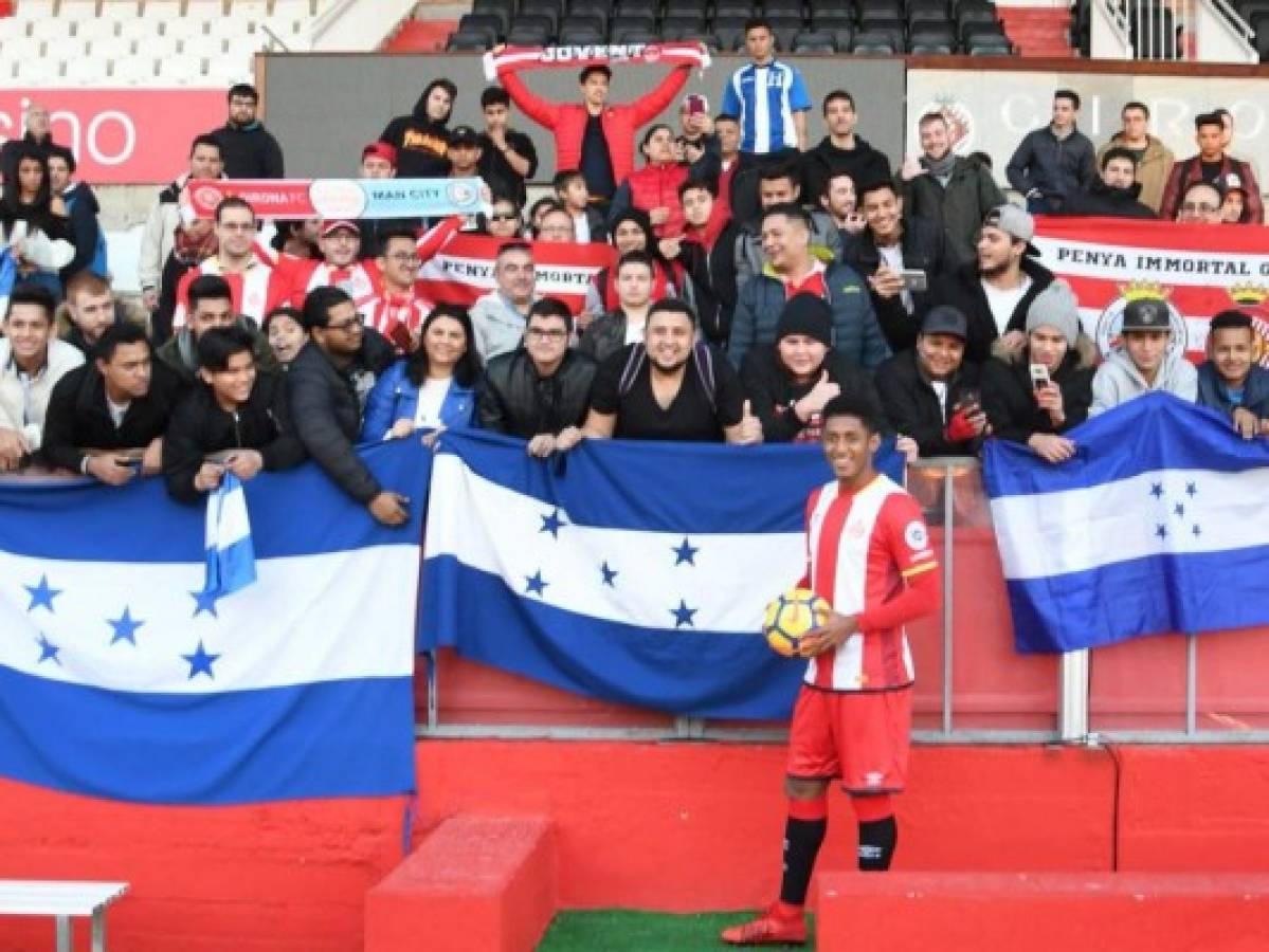 Hondureños arroparon al Choco Lozano en su presentación oficial con el Girona FC