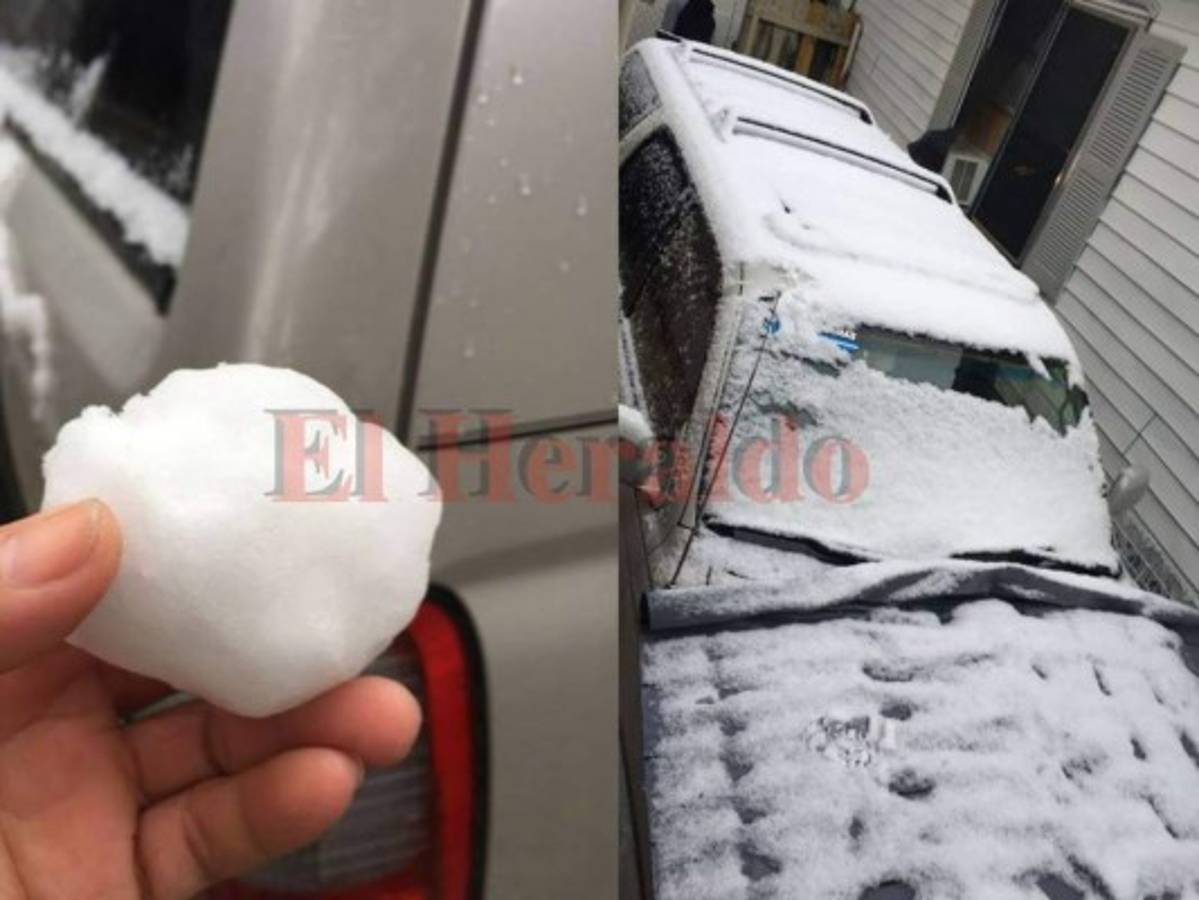 FOTOS: Hondureños en Houston, Texas, reportan sorpresiva nevada después de 9 años