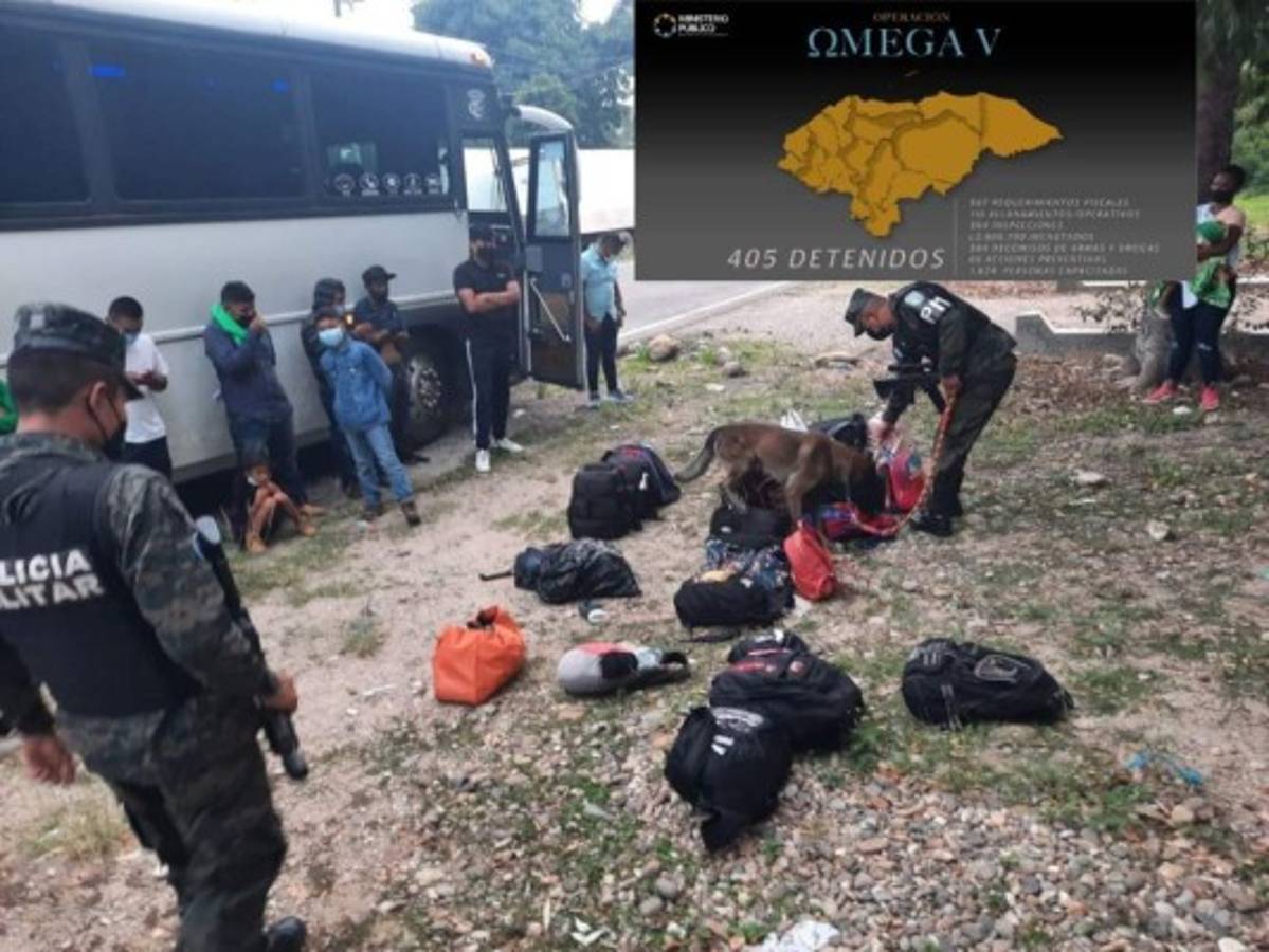 Operación Omega V deja más de dos millones de lempiras incautados y 405 detenidos  