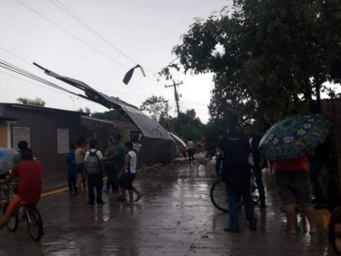 Vientos huracanados dañan varias casas en la zona sur de Honduras