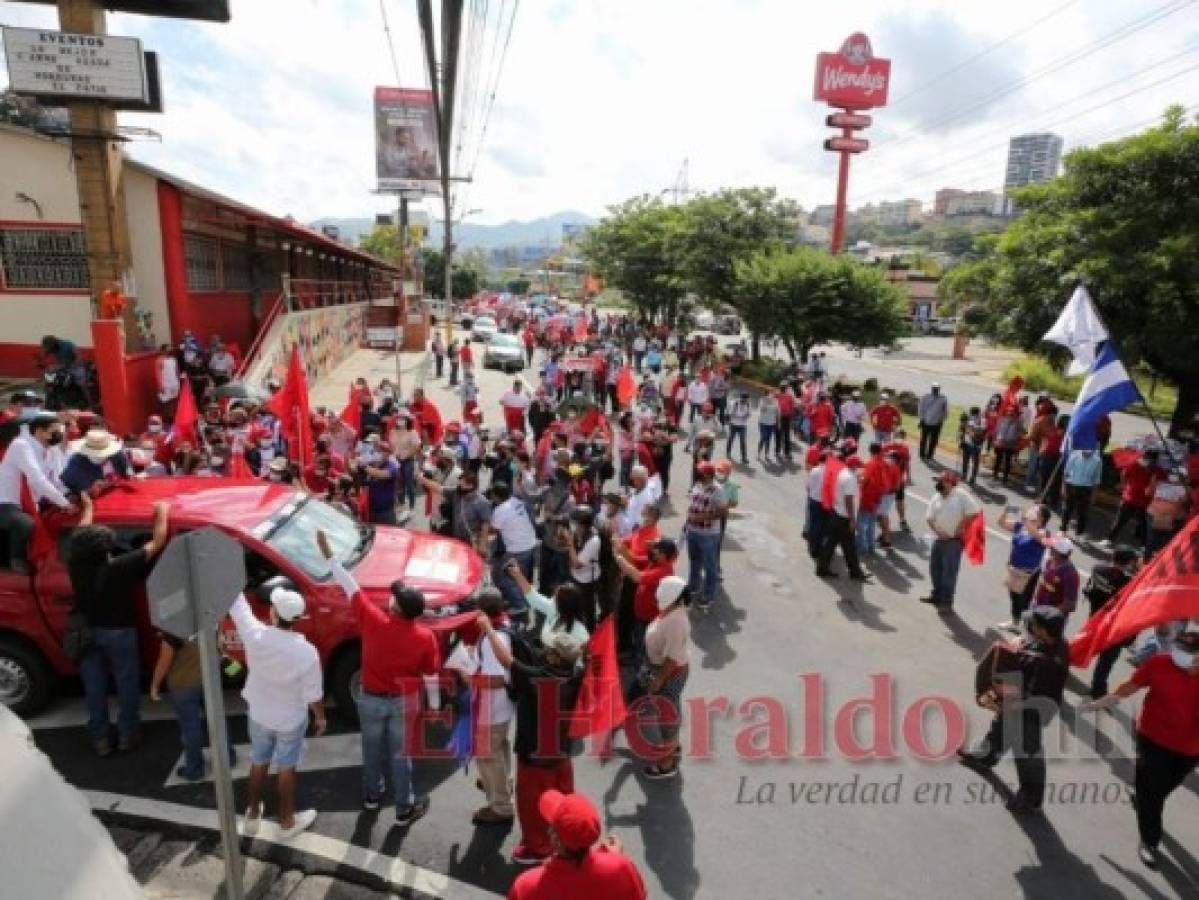 'La casa de papel', '¡No a las ZEDE!' y el discurso de Xiomara: Así protestó Libre en el Bicentenario