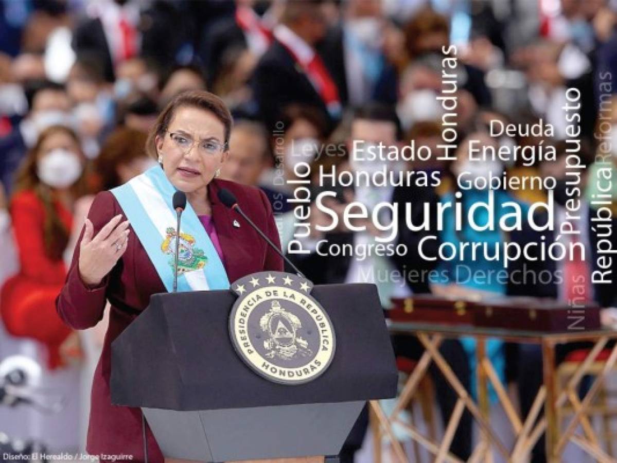'Honduras”, 'Estado” y 'presupuesto: Las palabras más usadas por Xiomara Castro en su discurso