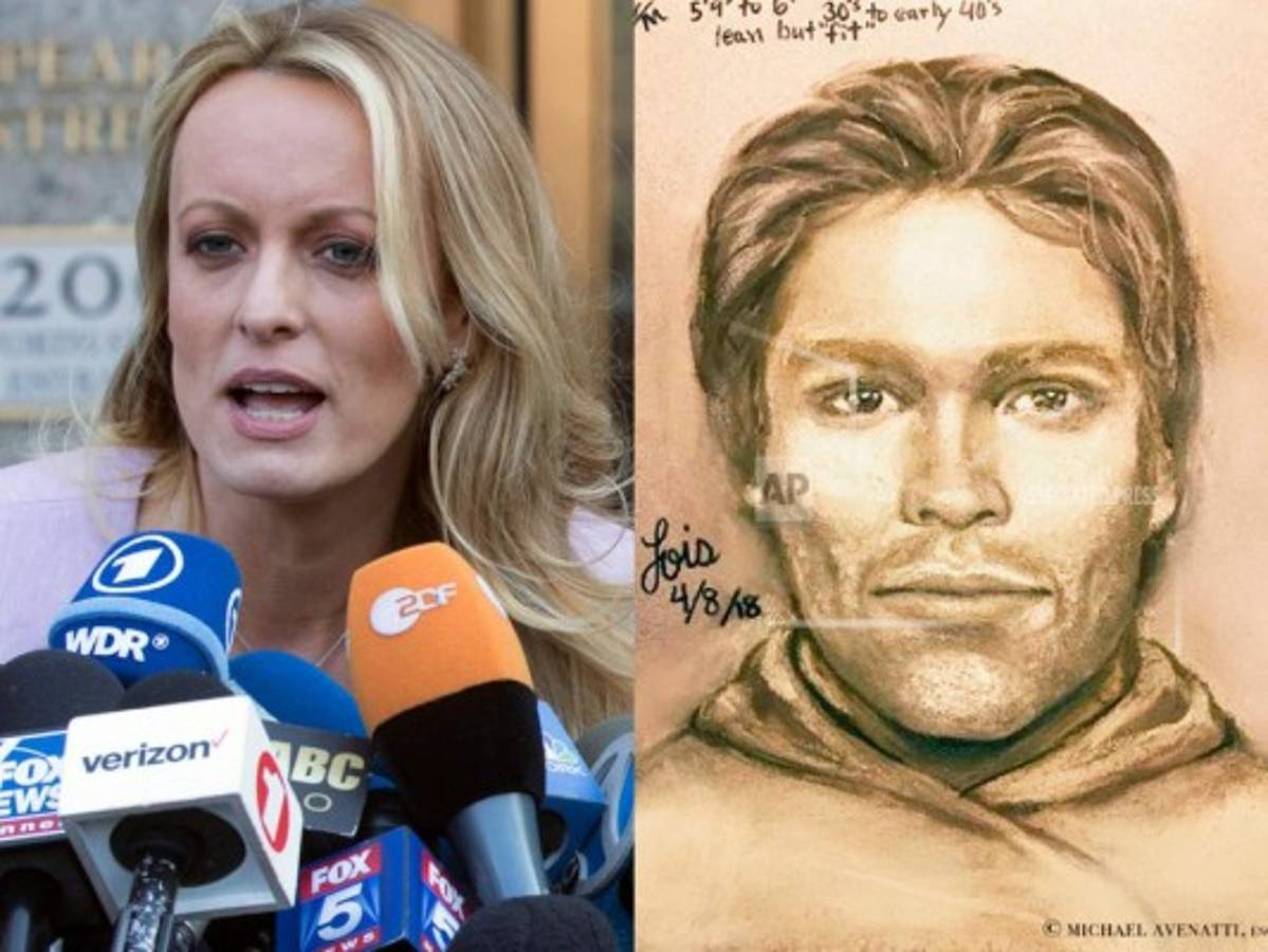 Actriz porno Stormy Daniels muestra boceto del hombre la amenazó para no hablar de Donald Trump