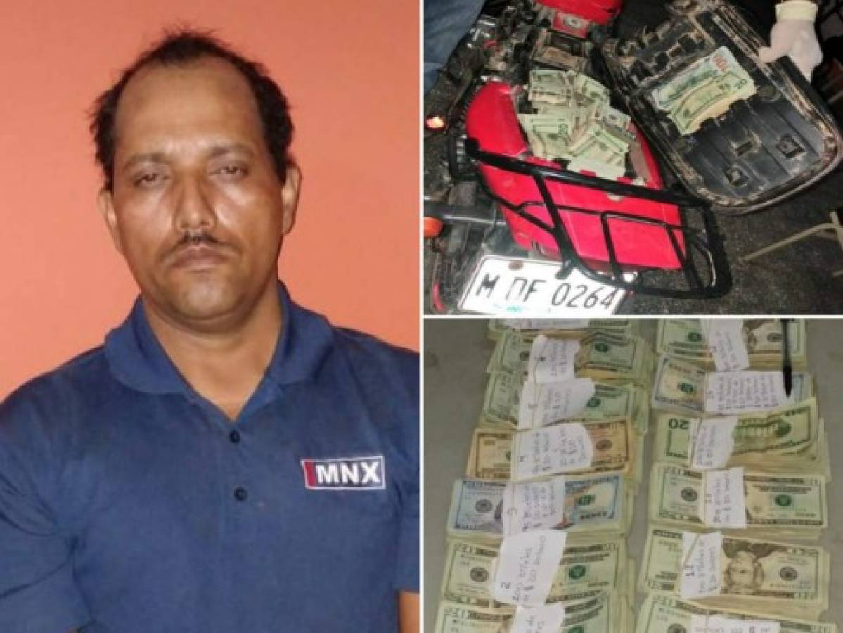 Choluteca: Capturan a un hombre por llevar ocultos más de 39 mil dólares en una motocicleta