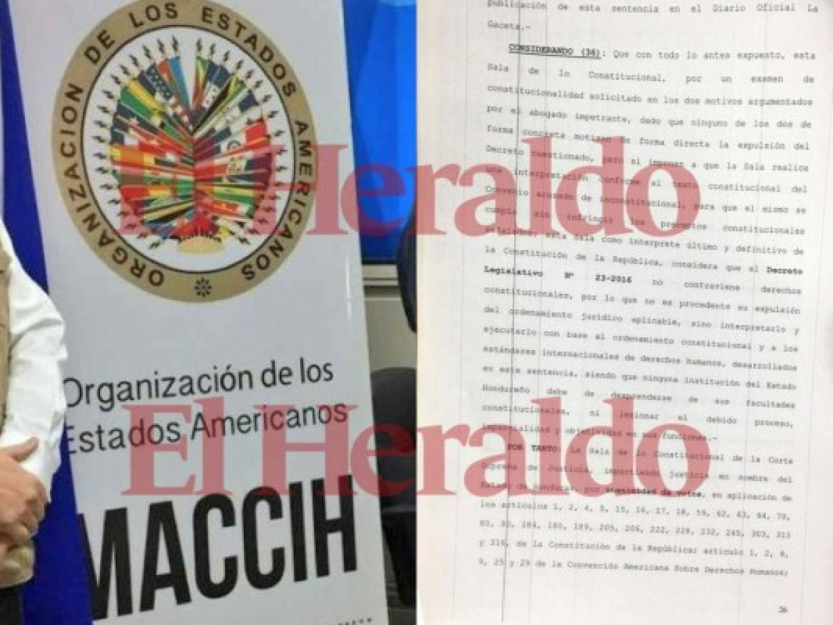 Estos son los argumentos jurídicos que le dan constitucionalidad al convenio de la Maccih en Honduras