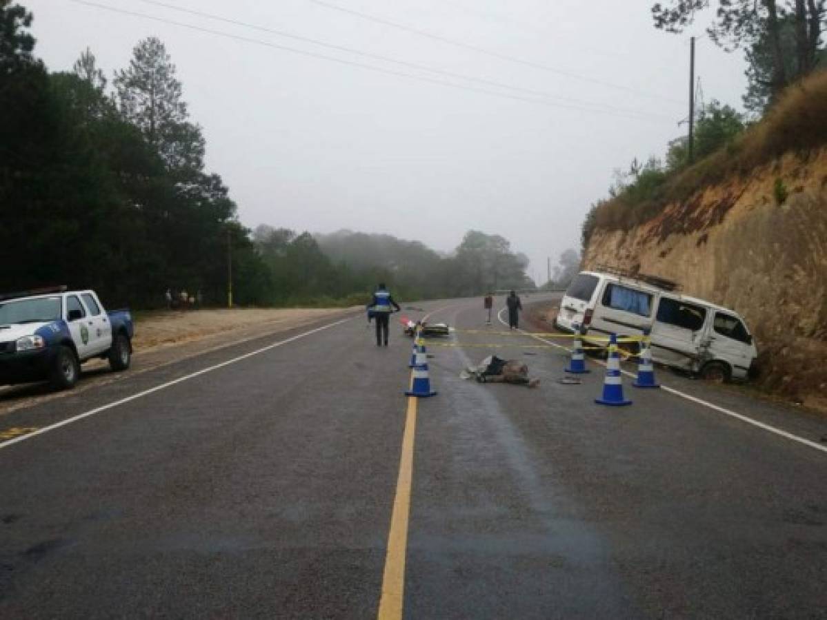 Muere motociclista tras colisionar contra un bus en Intibucá