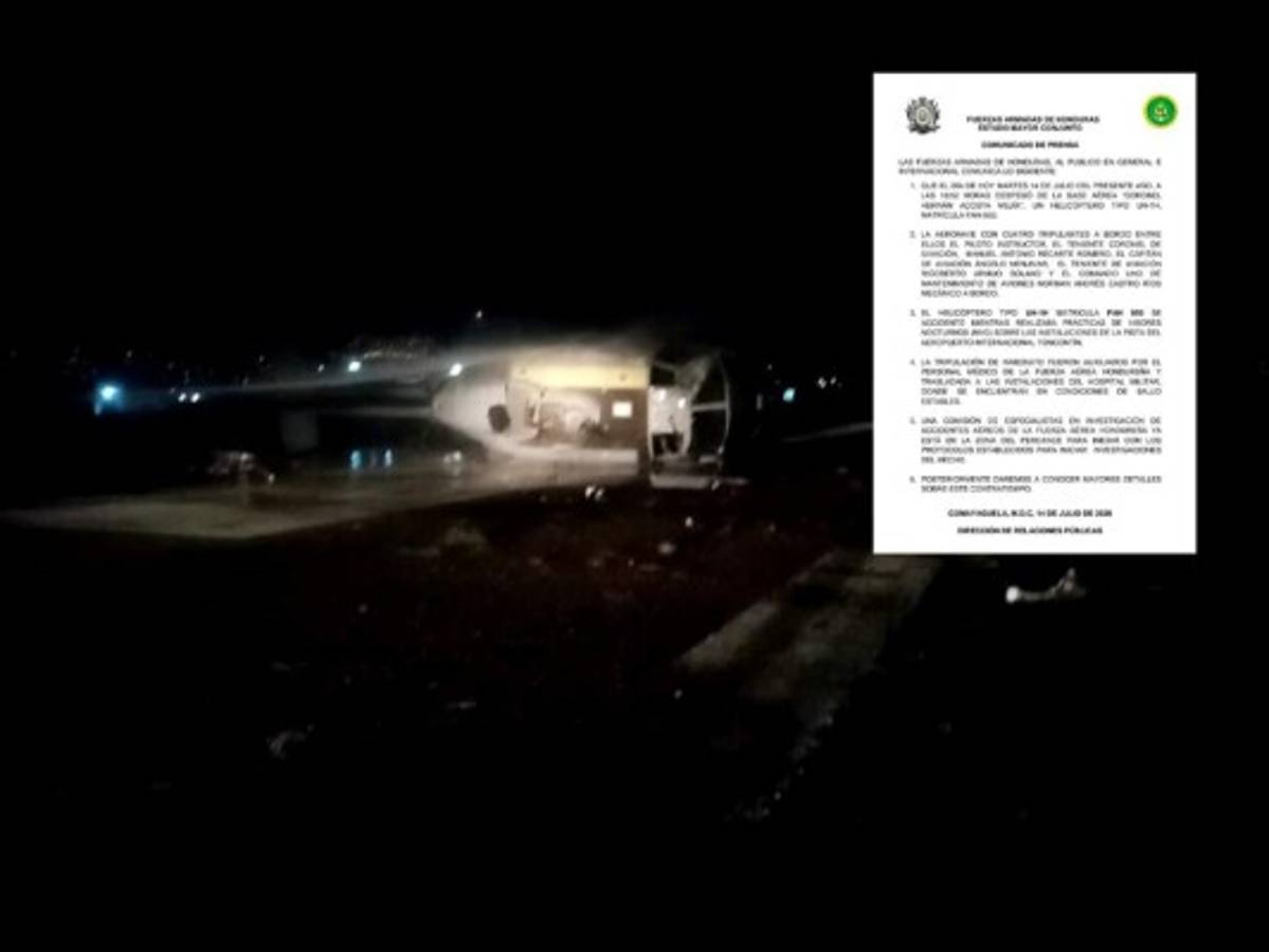 En recuperación tripulantes de helicóptero que se desplomó en Toncontín  