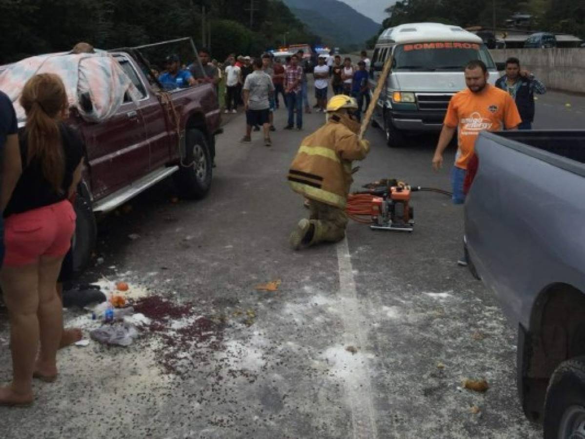 Mujer muere en brutal accidente en la carretera hacia Taulabé, Comayagua