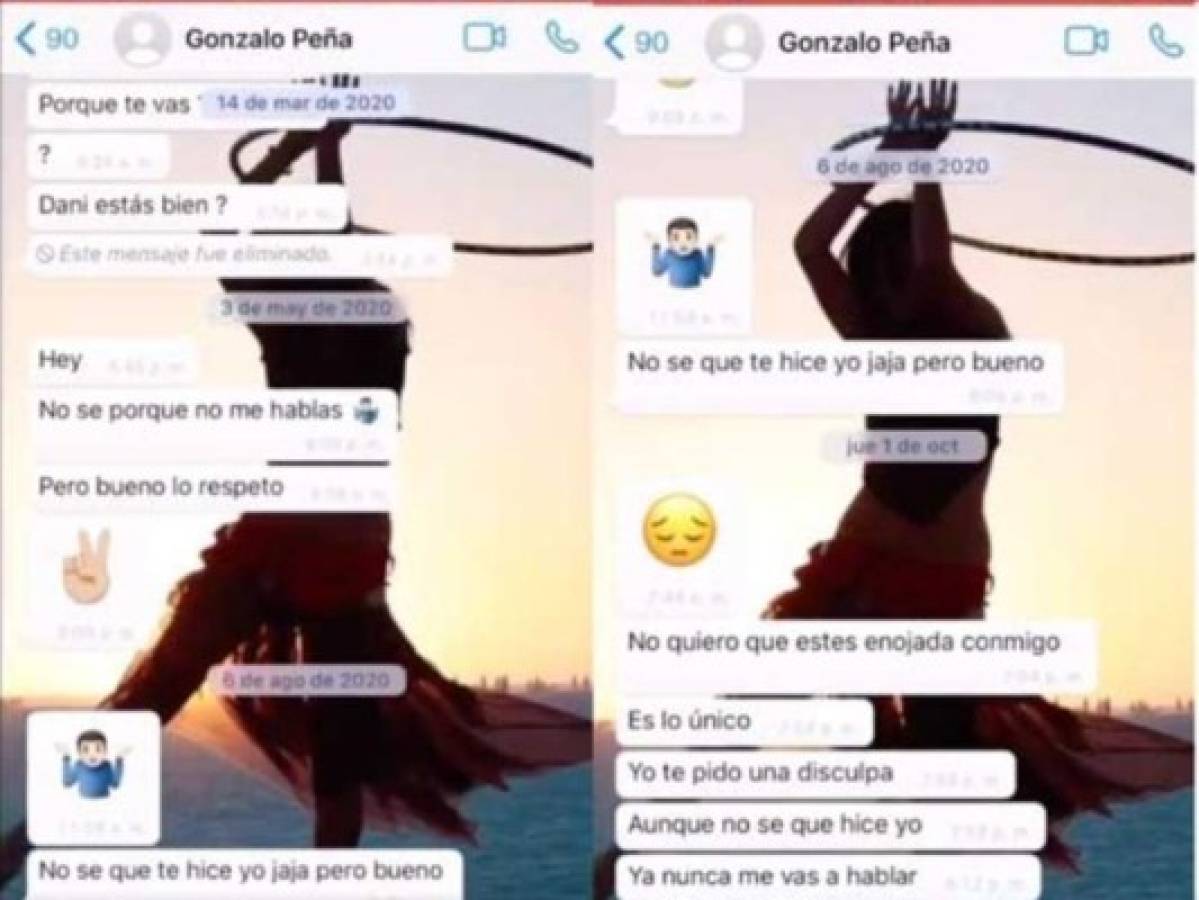 La conversación con Gonzálo Peña que filtró Daniela Berriel. Foto: Tvnotas