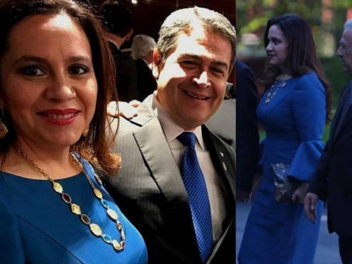 El vestido que usó Ana García de Hernández, la primera dama de Honduras, en toma de posesión de López Obrador