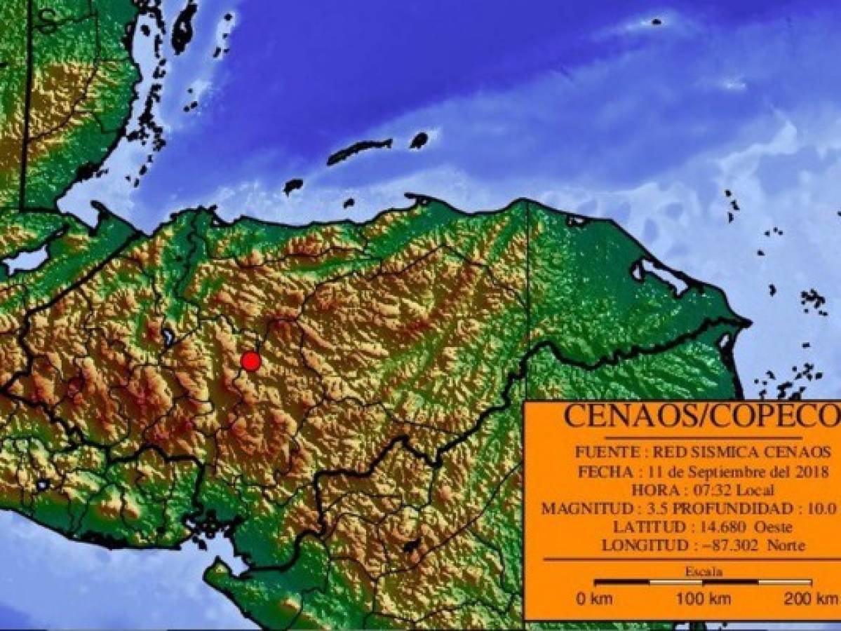 Sismo sacudió la zona central de Honduras este martes