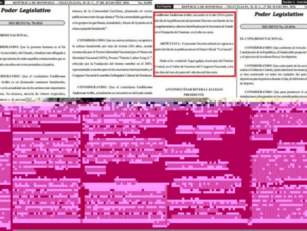 Decreto 70-2016 que estipula la pensión vitalicia para Guillermo Anderson.