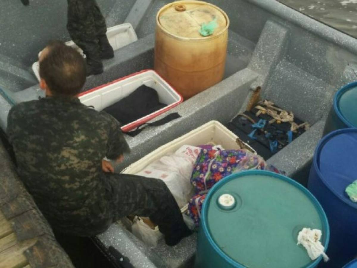 Decomisan 118 kilos de cocaína a embarcación en La Mosquitia