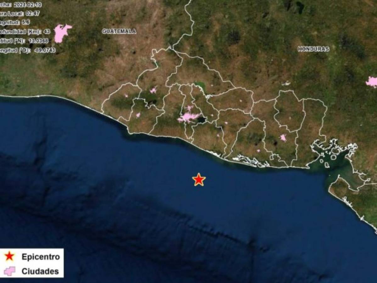 Dos sismos sacuden costa de El Salvador; no reportan daños