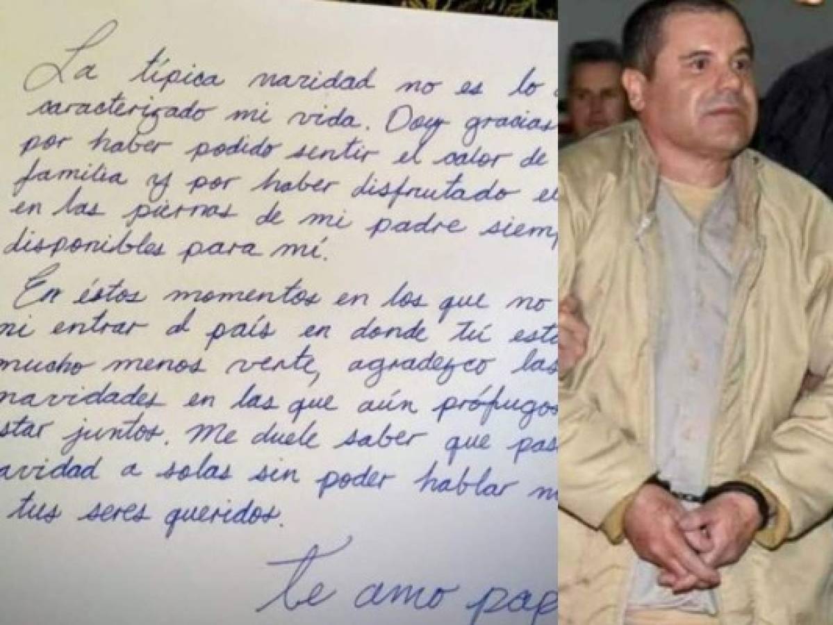 La carta que la hija de 'El Chapo' Guzmán dedicó a su padre en Navidad