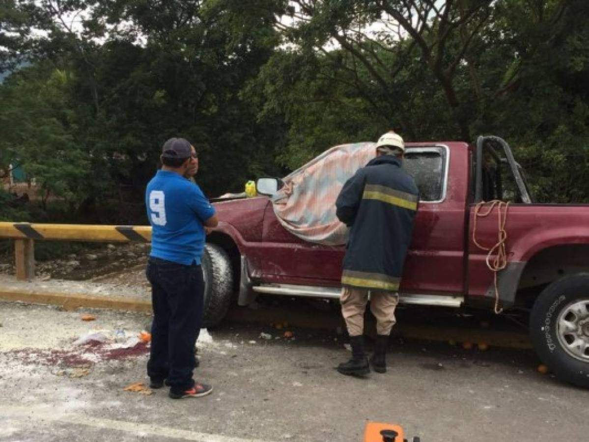 Mujer muere en brutal accidente en la carretera hacia Taulabé, Comayagua